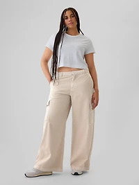Mid Rise Cargo Baggy Khakis