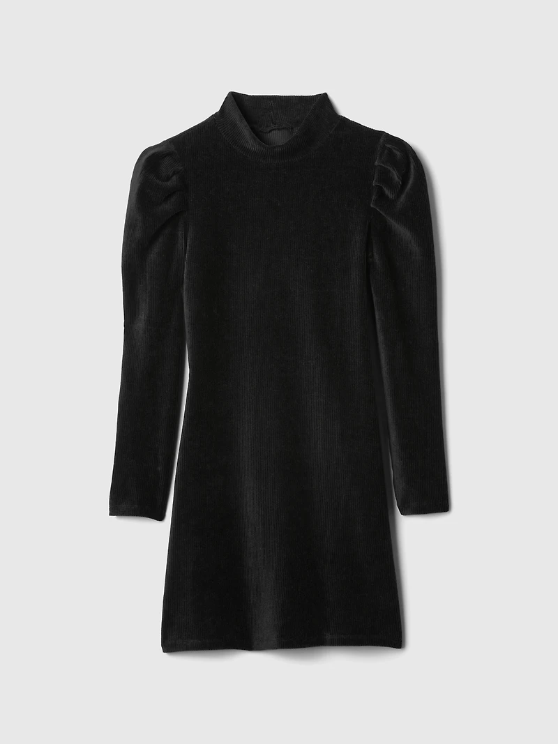 Kids Puff-Sleeve Corduroy Dress