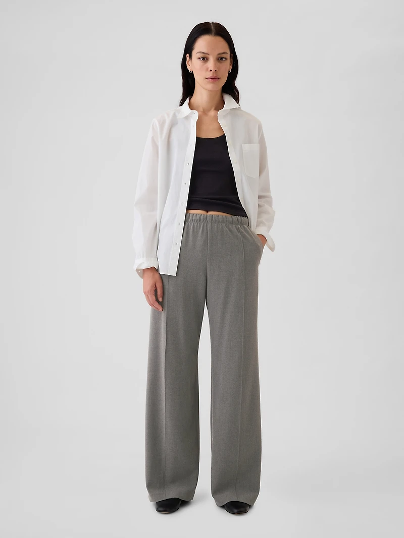 Wide-Leg Seamed Easy Pants