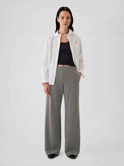 Wide-Leg Seamed Easy Pants