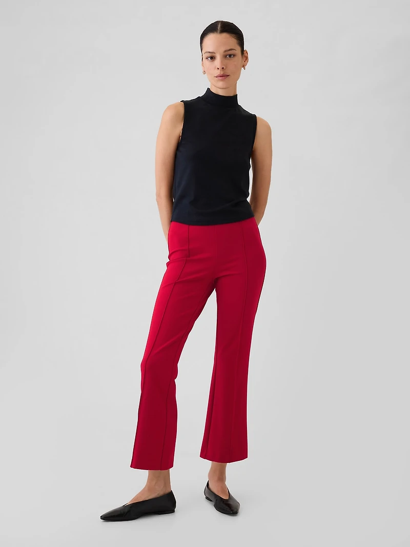 High Rise Double Knit Crop Kick Pants