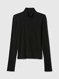Modern Rib Mockneck Crop Shirt
