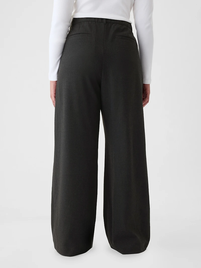 365 High Rise Brushed Twill Pleated Trousers