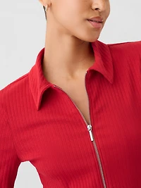 Modern Rib Zipper Shirt