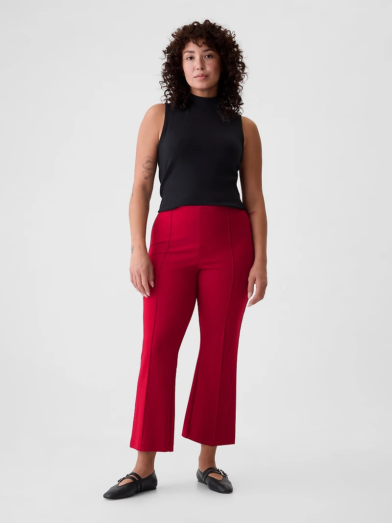 High Rise Double Knit Crop Kick Pants