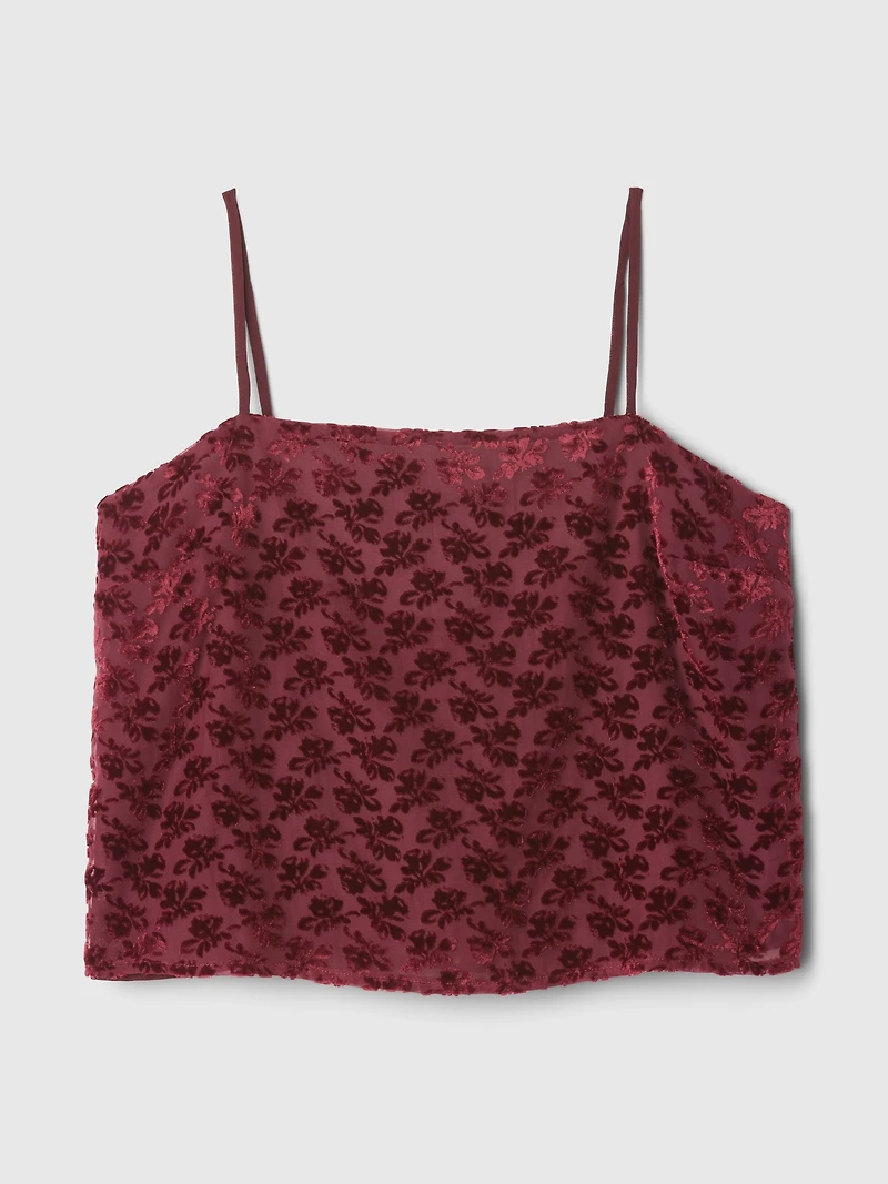 Burnout Velvet Crop Cami