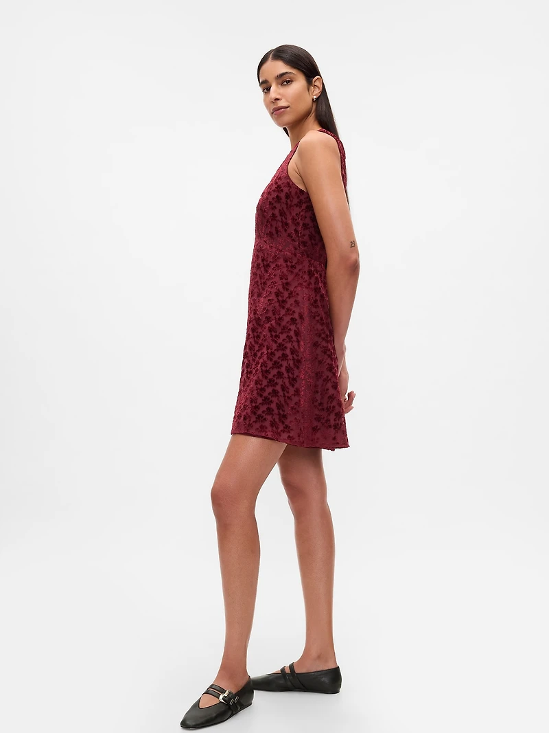 Velvet Floral Mini Dress