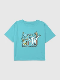 Kids MTV Butterflies Graphic Boxy Crop Tee