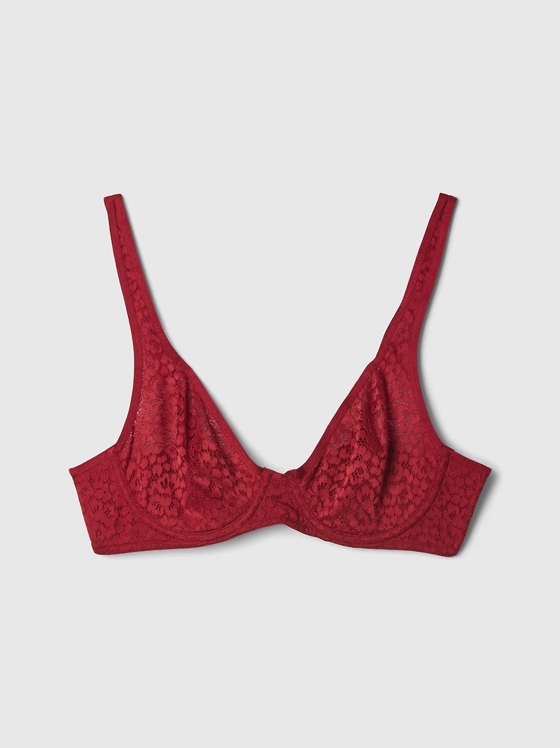 Lace Unlined Semi-Demi Bra