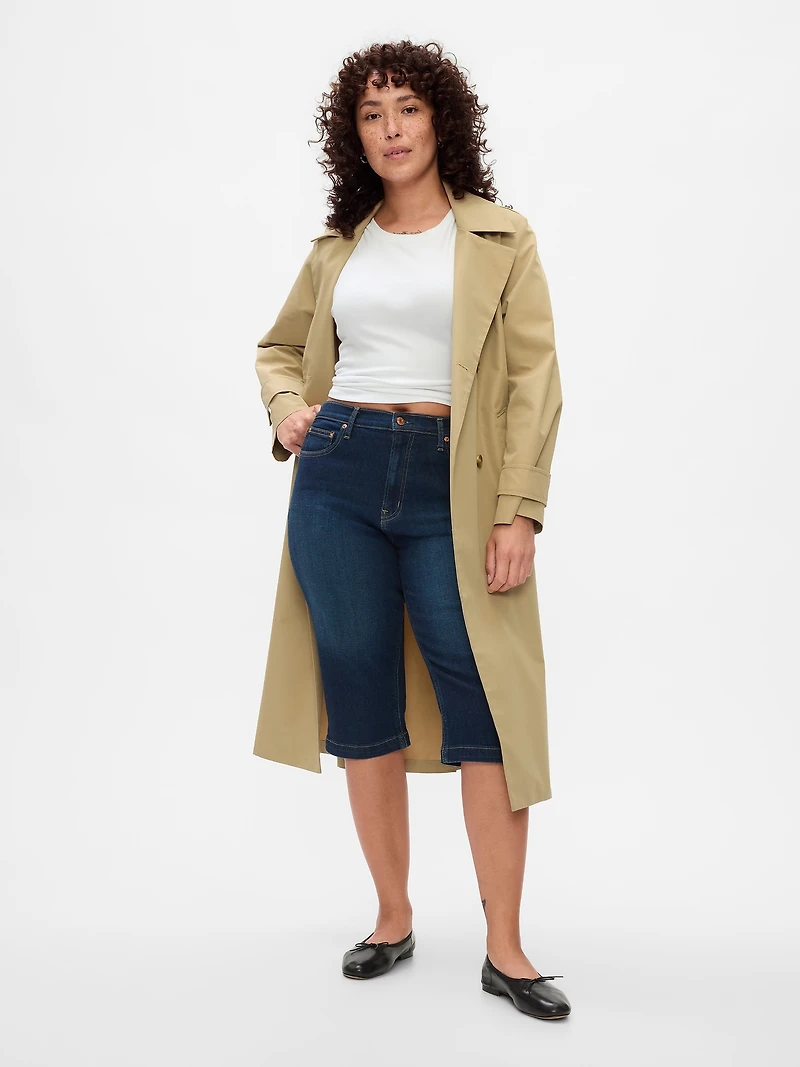 High Rise Cropped Capri Jeans