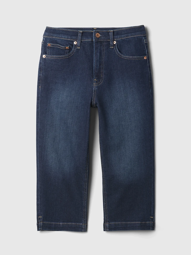 High Rise Cropped Capri Jeans