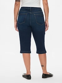 High Rise Cropped Capri Jeans