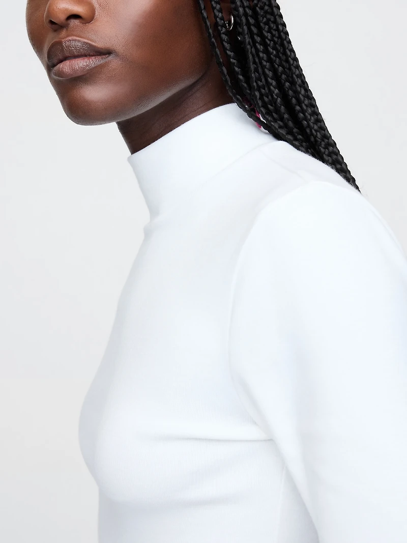 Modern Mockneck Crop Shirt