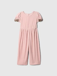 Baby & Toddler Velour Bow-Sleeve Jumpsuit