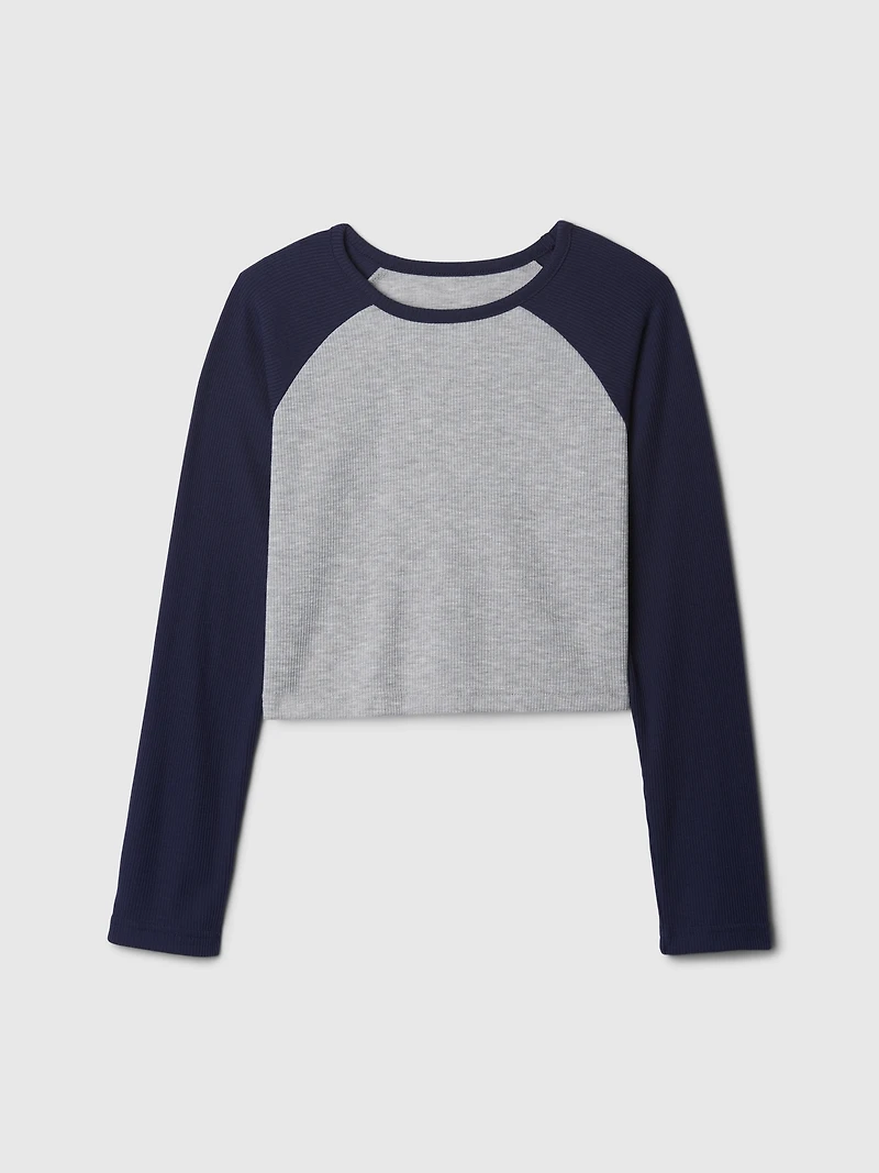 Kids Raglan Rib Crop PJ Top