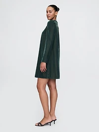 Recycled Velvet Puff-Sleeve Mini Dress