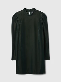 Recycled Velvet Puff-Sleeve Mini Dress