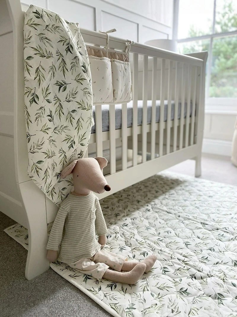 The Gilded Bird Linen Leaves Organic Cotton Muslin Swaddle