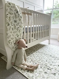 The Gilded Bird Linen Leaves Organic Cotton Muslin Swaddle