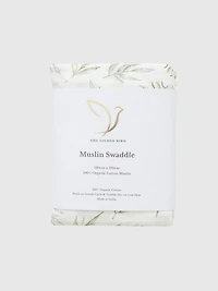 The Gilded Bird Linen Leaves Organic Cotton Muslin Swaddle