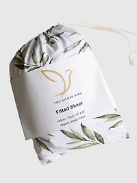 The Gilded Bird Linen Leaves Fitted Crib Sheet