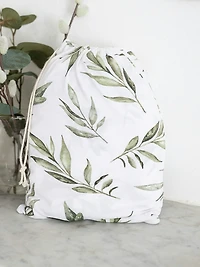 The Gilded Bird Linen Leaves Fitted Crib Sheet