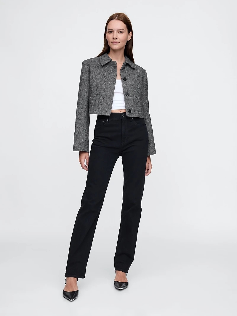 Herringbone Crop Jacket