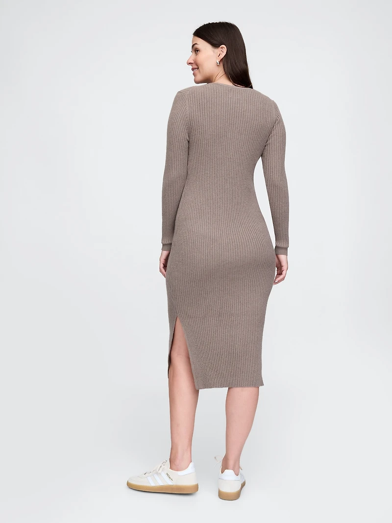 Maternity CashSoft Rib Sweater Midi Dress