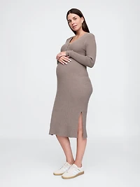 Maternity CashSoft Rib Sweater Midi Dress