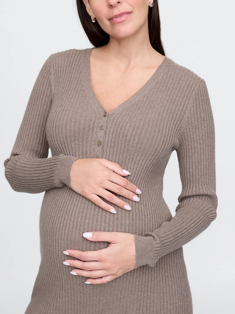 Maternity CashSoft Rib Sweater Midi Dress