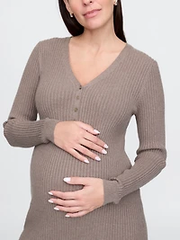 Maternity CashSoft Rib Sweater Midi Dress