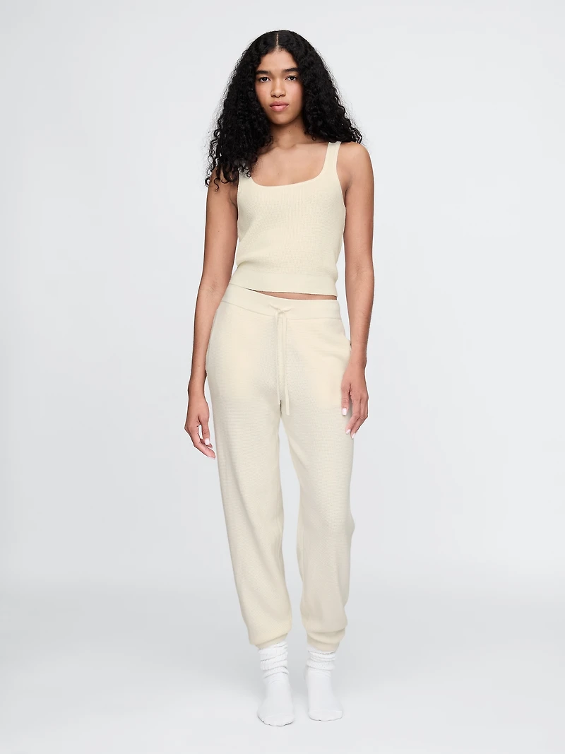 CashSoft Waffle Crop PJ Tank Top