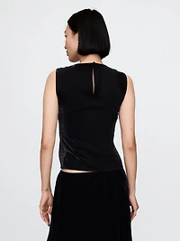 Recycled Velvet Square-Neck Crop Top