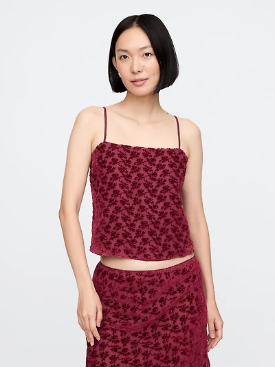 Burnout Velvet Crop Cami