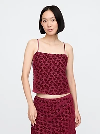 Burnout Velvet Crop Cami