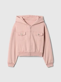 Kids VintageSoft Crop Zip Hoodie