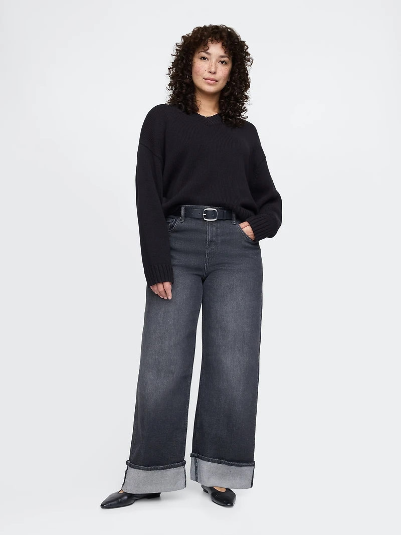 High Rise Stride Wide-Leg Jeans