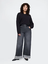 High Rise Stride Wide-Leg Jeans