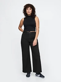High Rise Stride Wide-Leg Ankle Khakis