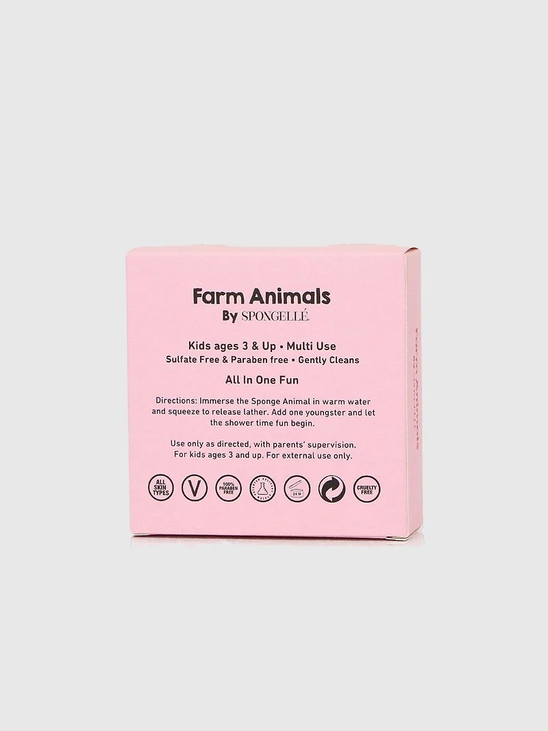 Spongelle Foaming Sponge Farm Animals Body Wash Infused Buffer