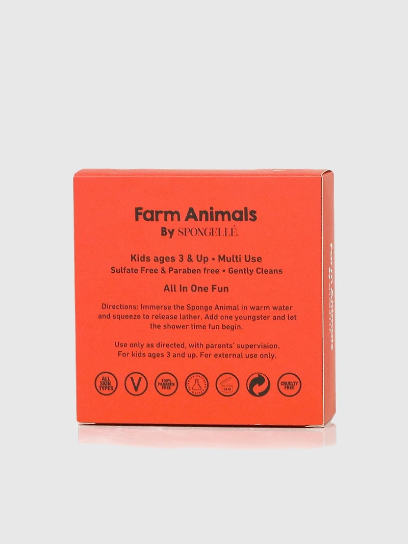 Spongelle Foaming Sponge Farm Animals Body Wash Infused Buffer