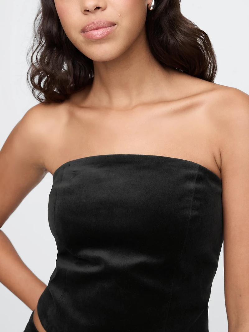 Velvet Crop Tube Top