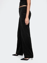 High Rise Velvet Straight Pants