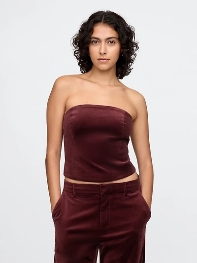 Velvet Crop Tube Top