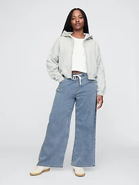Mid Rise Knit Easy Baggy Jeans