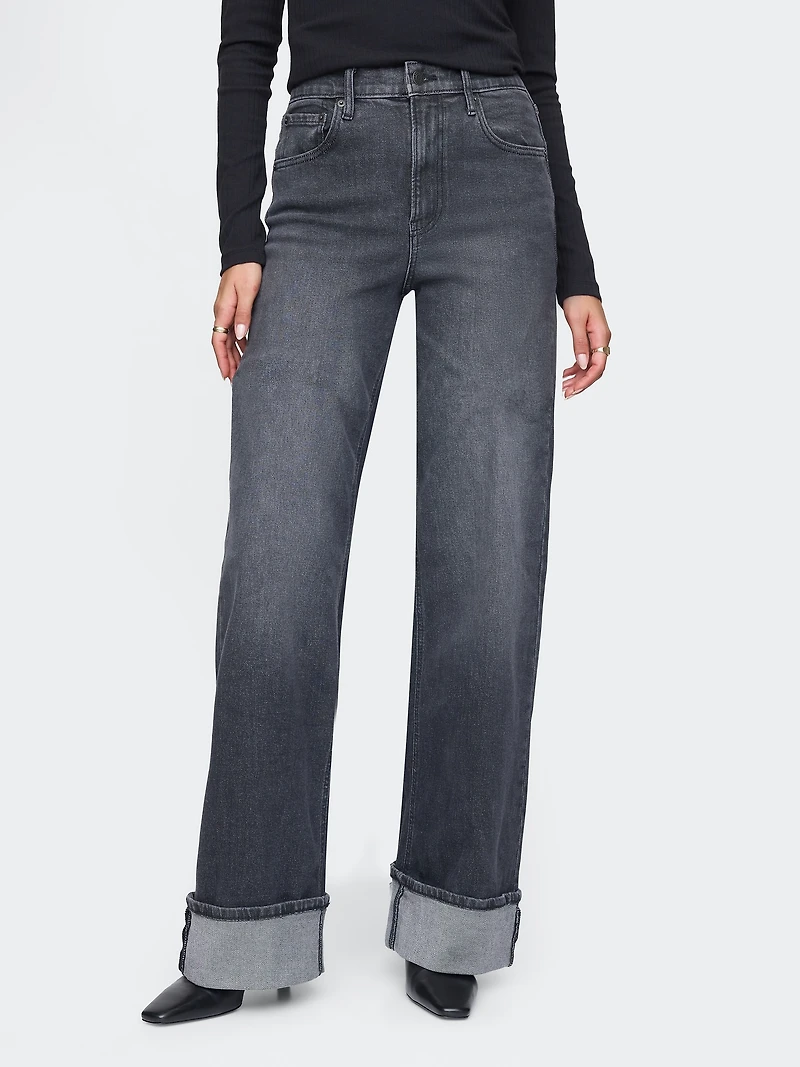 High Rise Stride Wide-Leg Jeans