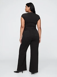 Belted Denim Jumpsuit