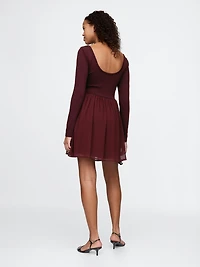 Mixed Media Mini Dress