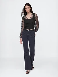 Recycled Lace Ruffle Top