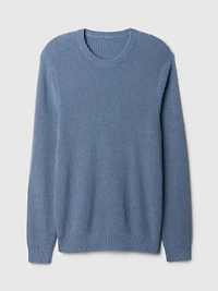 Shaker-Stitch Crewneck Sweater